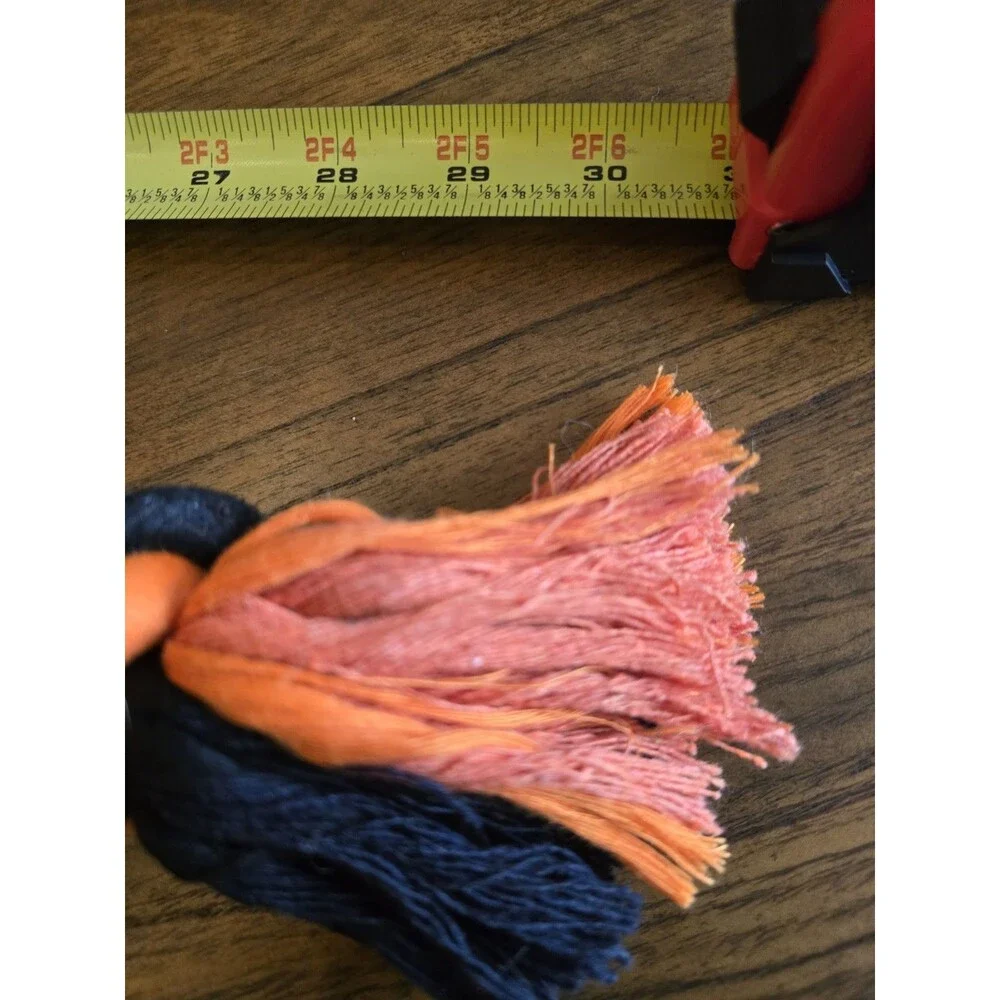Orange Black Rope Dog Tug Toy Tennis Ball Knotted Chew Fetch Halloween M L XL